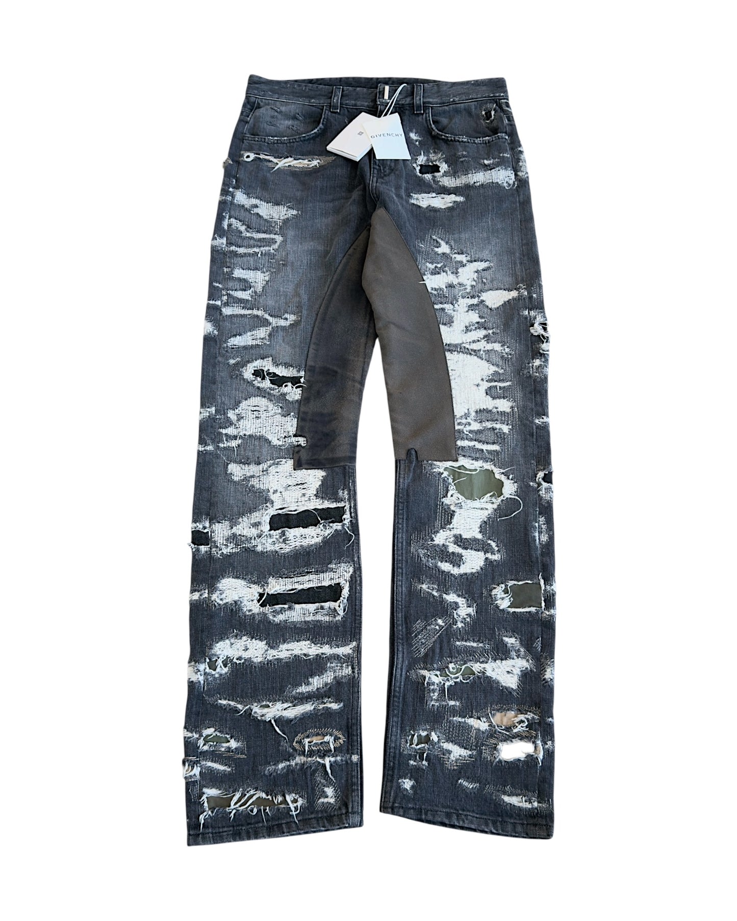 Givenchy AW2023 Moleskin Patch Distressed Boro Repaired Denim Jeans