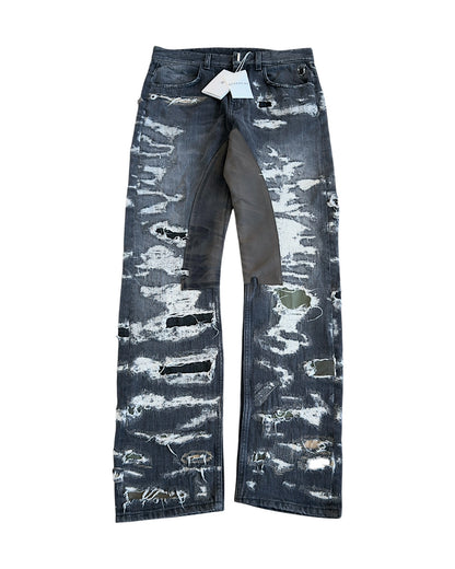 Givenchy AW2023 Moleskin Patch Distressed Boro Repaired Denim Jeans