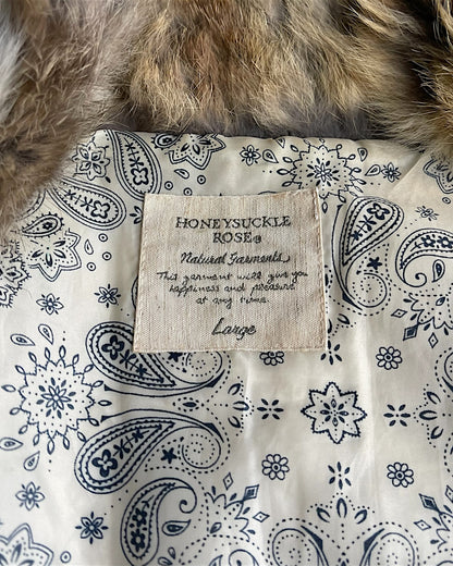 Honeysuckle Rose Rabbit Fur Paisley Lined Piping Trim Vest