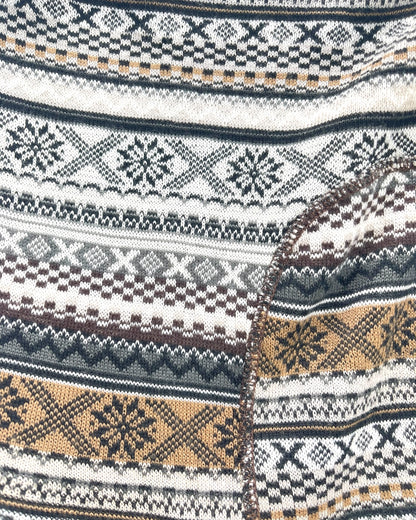 PPFM 2000s Double Hood Knit Aztec Sweatshirt