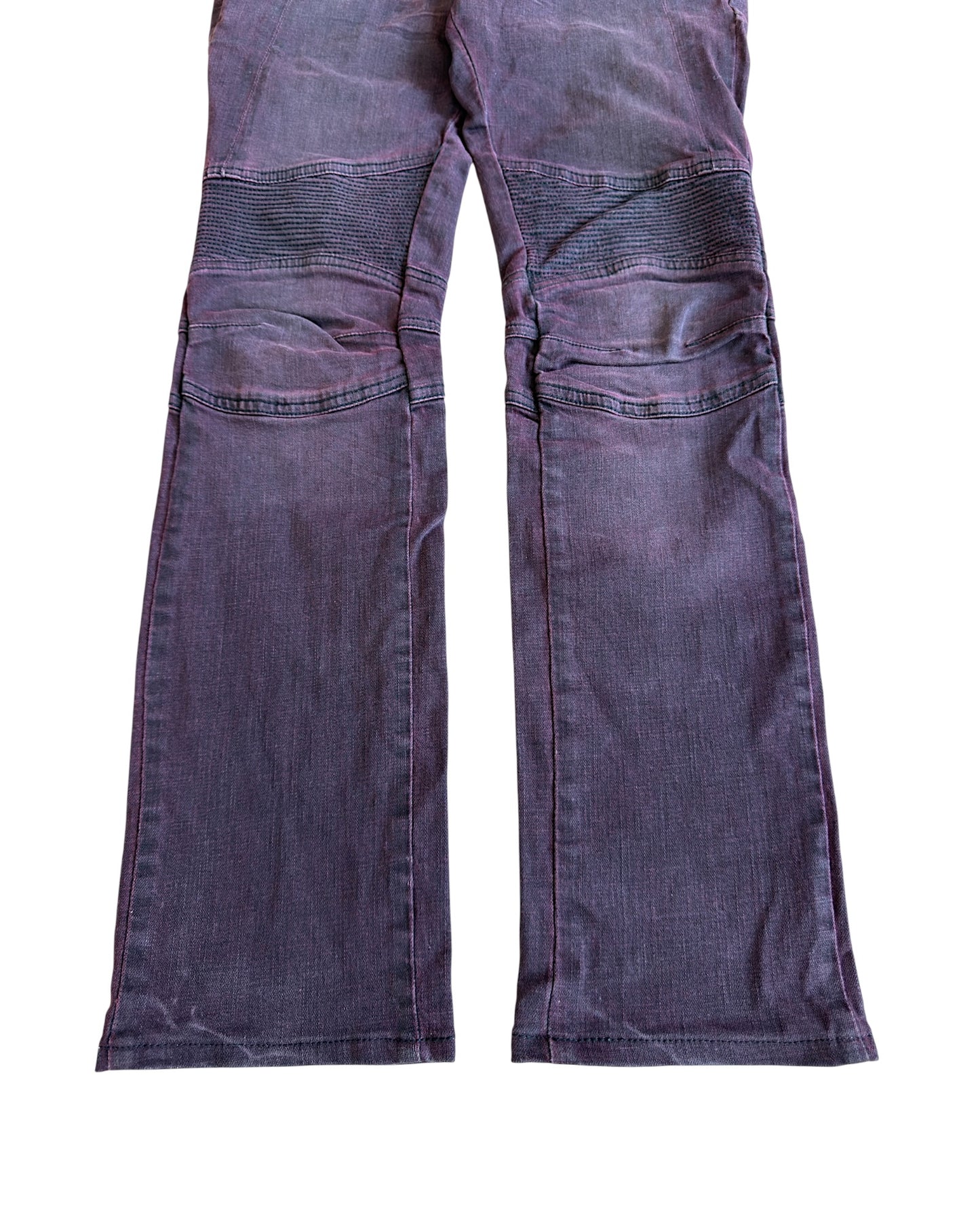 Schlussel Red Overdyed 3-Zip Biker Denim Jeans