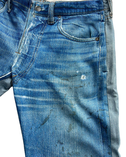 Talking About The Abstraction Trompe l'oeil Distressed Dirt Illusion Print Hybrid Denim