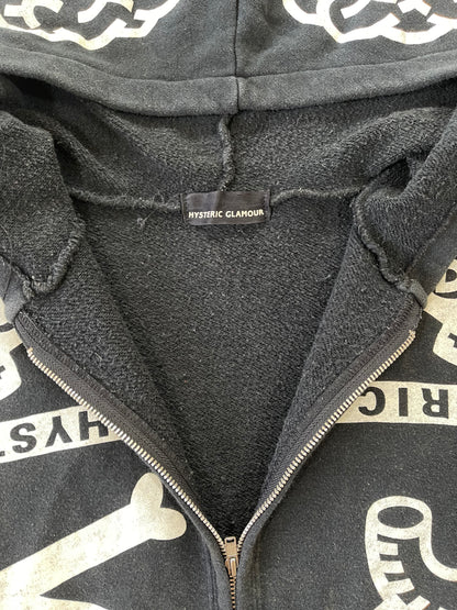 1980/90s Hysteric Glamour Anatomy Skulls Bones Zip Hoodie