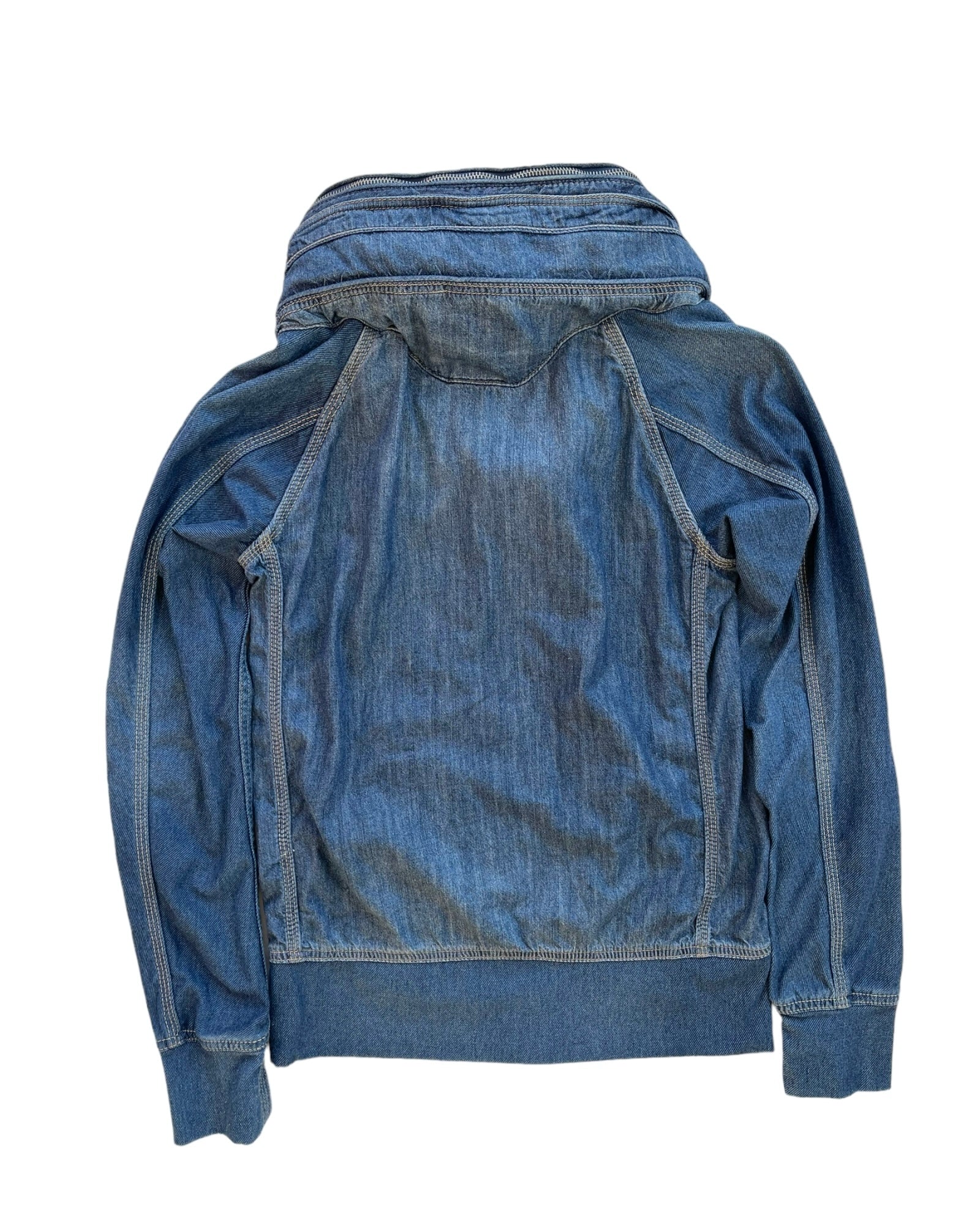 GOA Natural Vintage Denim Bono Packable Wire Hoodie Jacket 