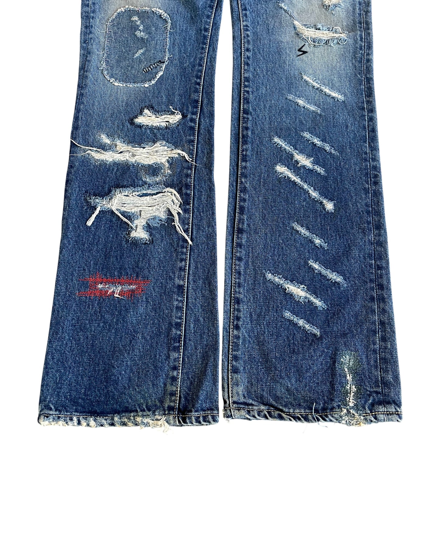 Undercover SS2005 "But Beautiful II" Distressed Patchwork 60 Denim Jeans
