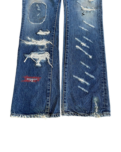 Undercover SS2005 "But Beautiful II" Distressed Patchwork 60 Denim Jeans