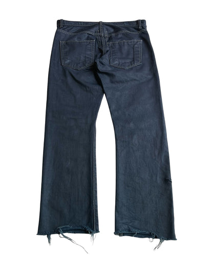 Rick Owens Drkshdw Triple Black Light Wax Denim Jeans