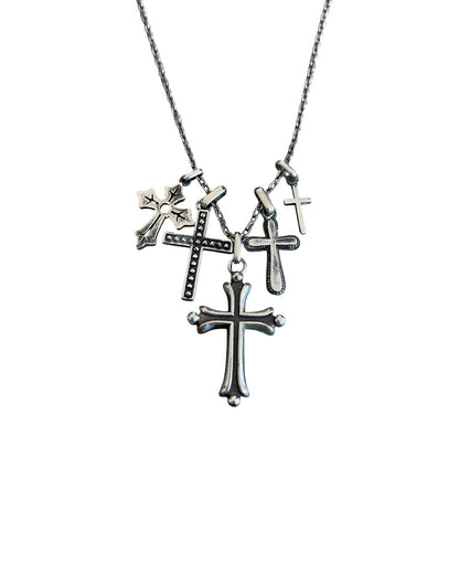 Undercover AW02 "Witch's Cell Division" 925 Silver Multi-Cross Pendants Necklace