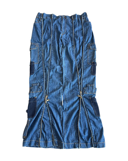 Dolce & Gabbana SS03 Full Length Zipper Cargo Denim