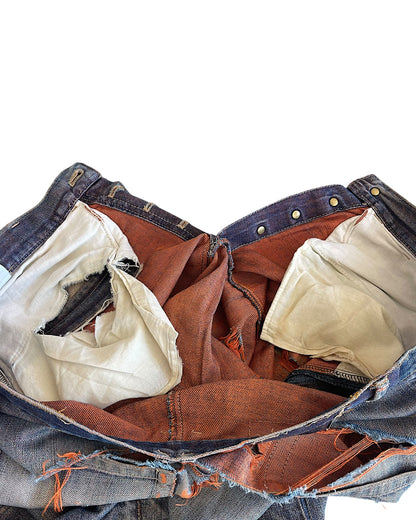 Beauty:Beast 00s Orange Yarn Thrashed Distressed Denim