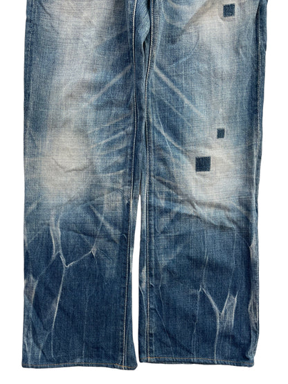 2000s Kiminori Morishita Cashmere Wrapped Studs Repair Denim