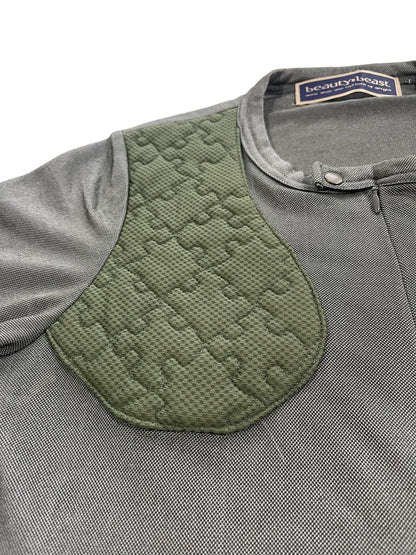 2000s Beauty:Beast Padded Puzzle Panel Cycling Mesh Top