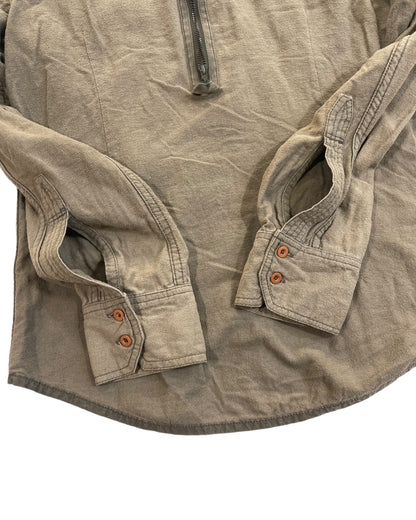 GOA Military Boa Fleece Collar Gimmick Zipper Button Shirt