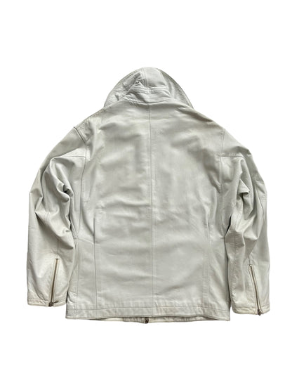 2000s Katharine Hamnett London High Neck Leather Blouson Jacket