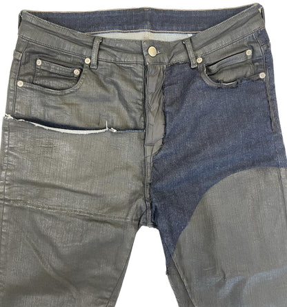 SS19 Rick Owens “Babel” Tyrone Patchwork Cropped Denim