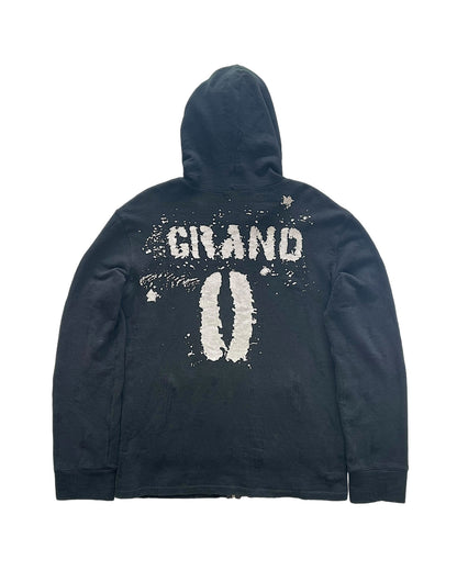 Yasuyuki Ishii Scar Distressed Grand 0 Paint Graphic Zip Hoodie