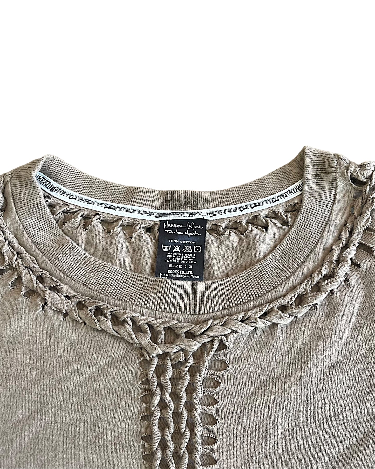 Number (N)ine SS07 'About A Boy' Braided T-Shirt
