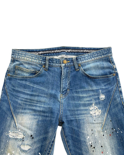 Number (N)ine x Loveless Guild Prime Distressed Repair Paint Denim