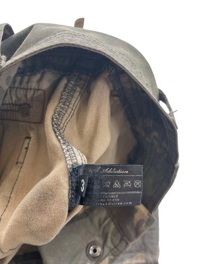 14th Addiction Goat Leather Trim Coin Button Military Cargo Pants