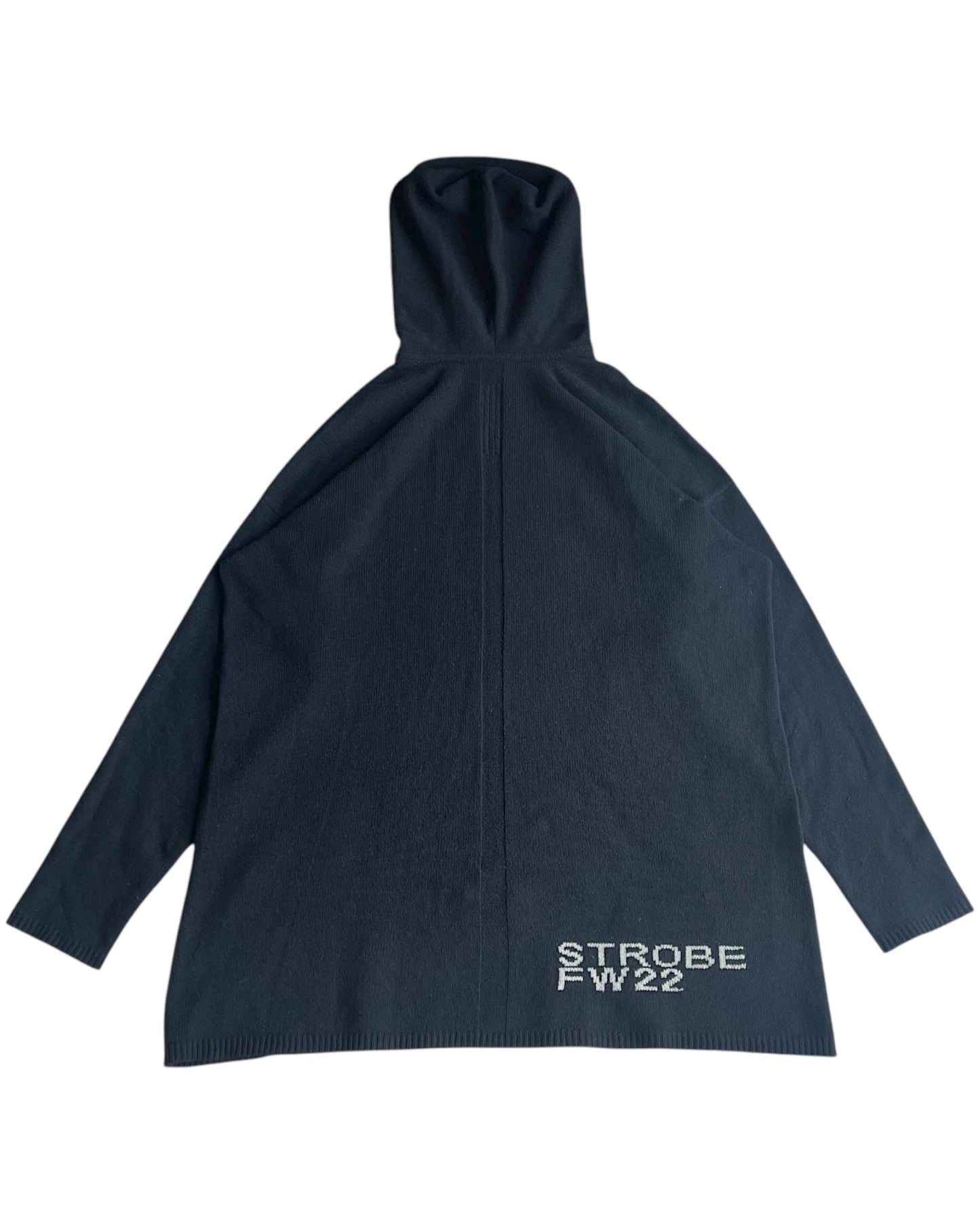 Rick Owens FW22 'Strobe' Human Cashmere Intarsia Knit Hoodie