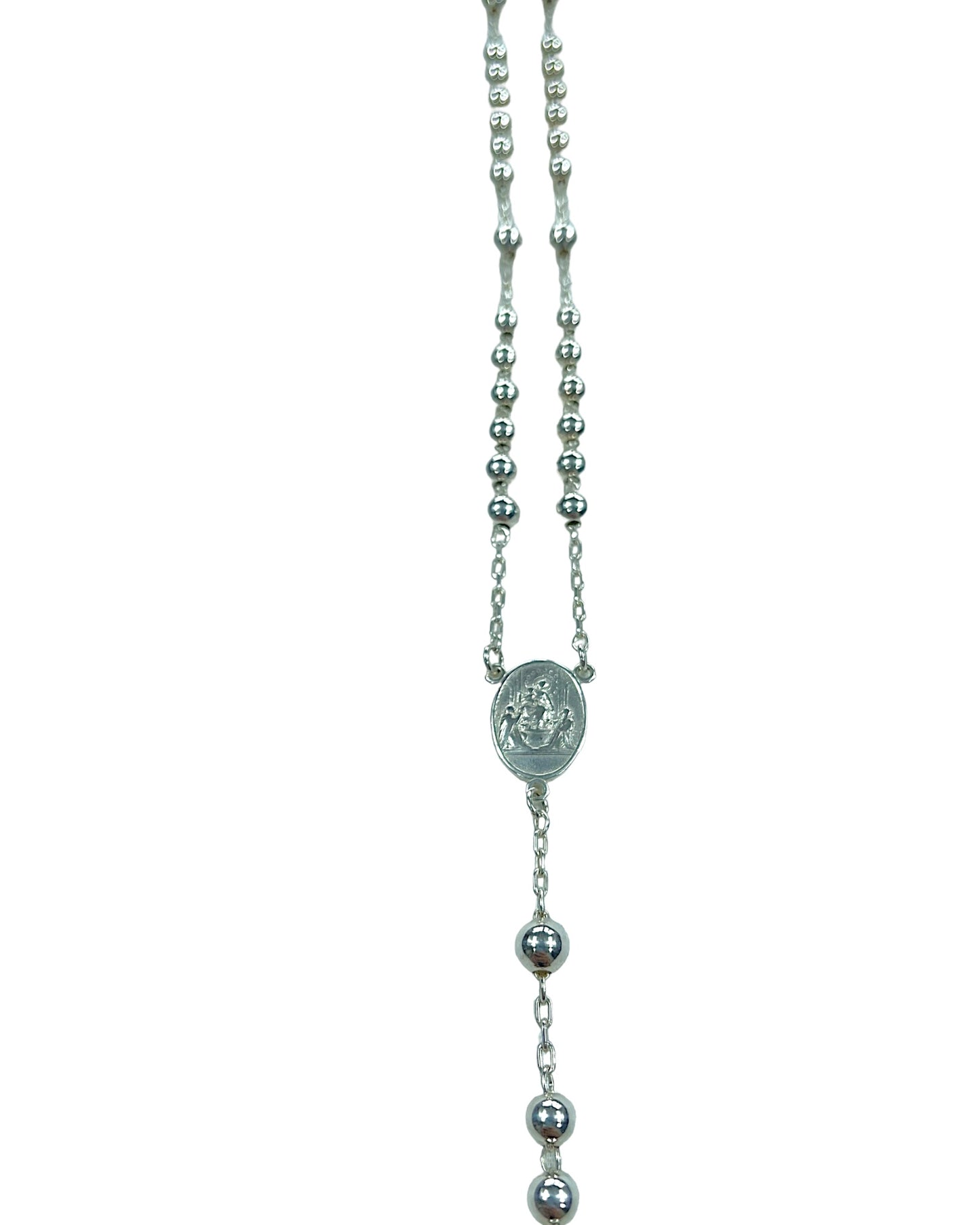 Dolce & Gabbana .925 Sterling Silver Cross Rosary Necklace