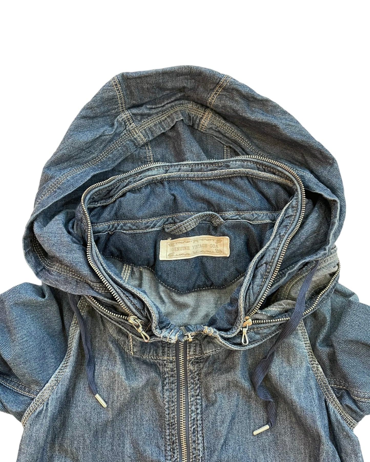 GOA Natural Vintage Denim Bono Packable Wire Hoodie Jacket