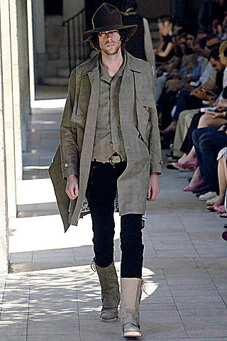 Number (N)ine SS07 "About A Boy" Music Notes Lined Checkered Trench Coat