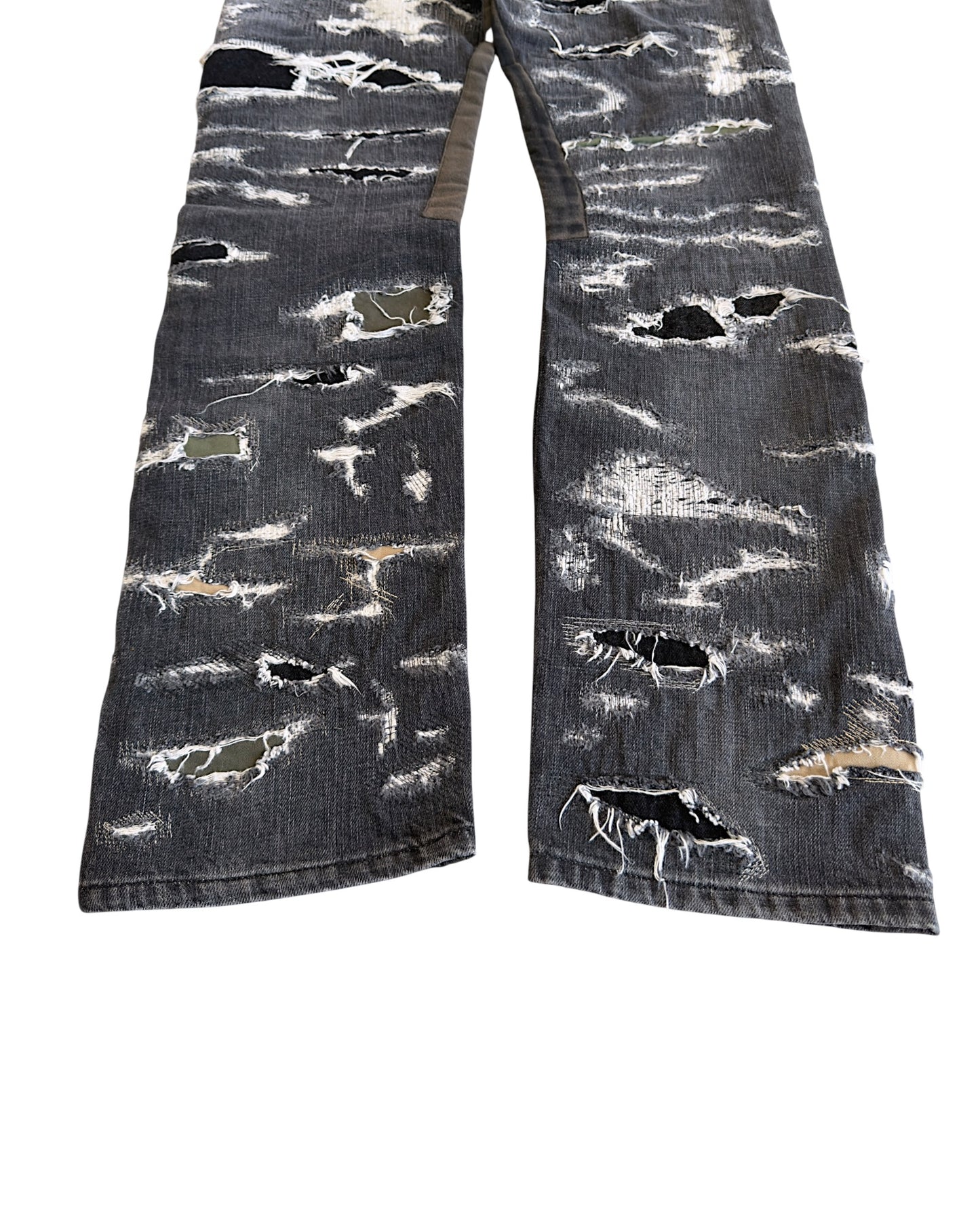 Givenchy AW2023 Moleskin Patch Distressed Boro Repaired Denim Jeans