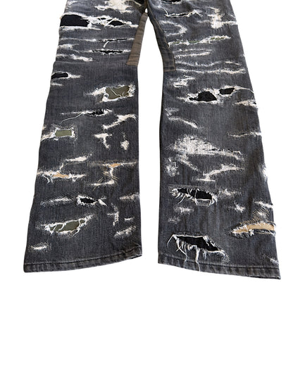 Givenchy AW2023 Moleskin Patch Distressed Boro Repaired Denim Jeans
