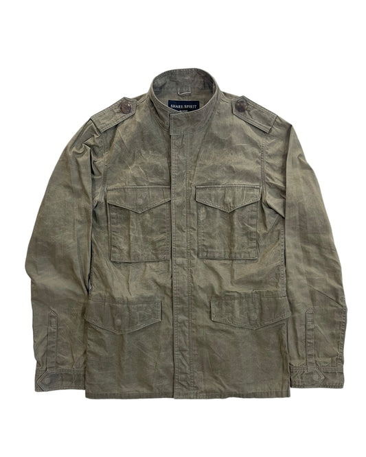 Share Spirit Homme Wrinkle Effect Military M-65 Shirt Jacket