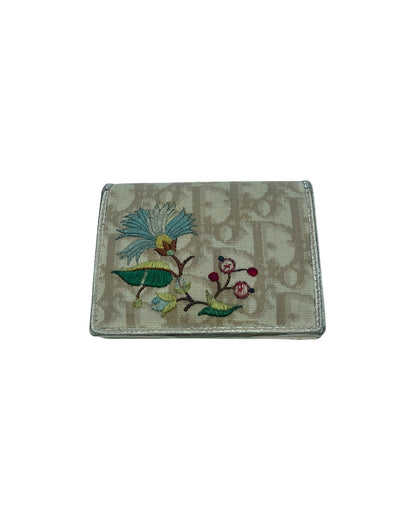 Christian Dior Paris 2000s Monogram Floral Embroidery Wallet