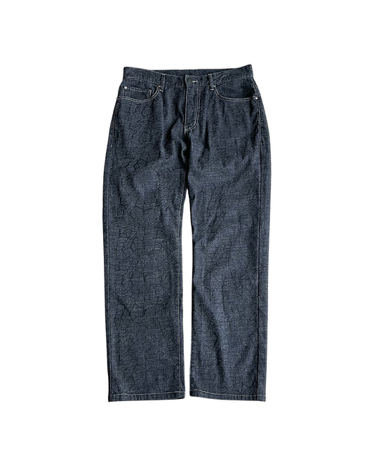 BBCO Japanese Brand Cracked Print Lightweight Denim Jeans