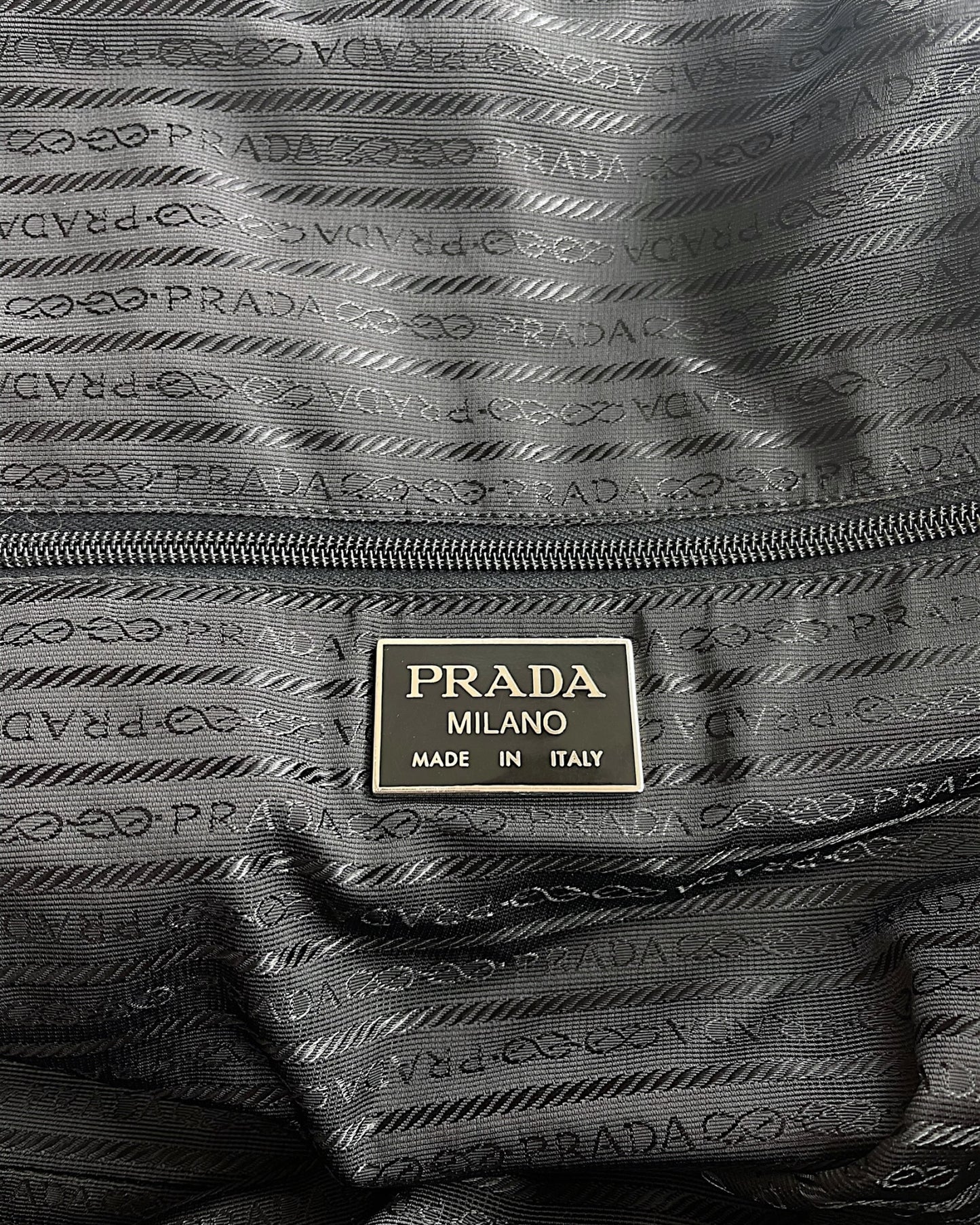 Prada Nylon & Leather Big Duffle Luggage Bag