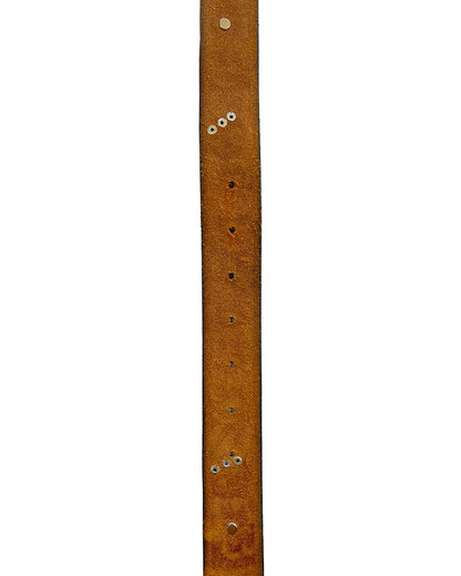 Cabane De Zucca Silver Skull Floral Embossed Leather Belt