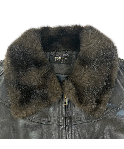 Yoshiyuki Konishi Padded Leather Eyelet Motorcycle Jacket
