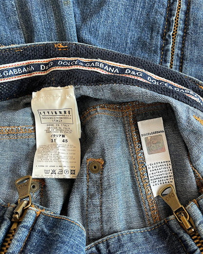 Dolce & Gabbana SS03 Full Length Zipper Cargo Denim