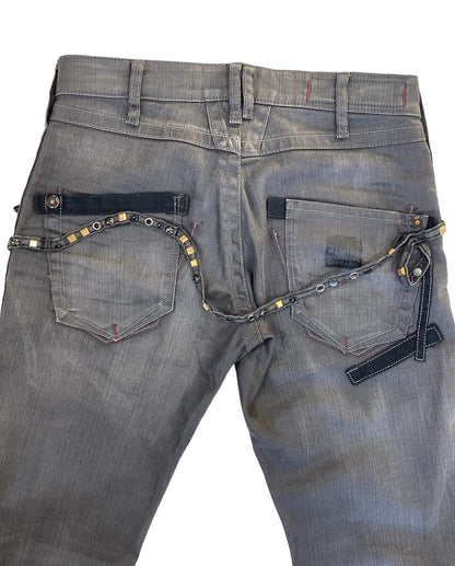 Marithe + Francois Girbaud Studded Lasso Waxed Denim