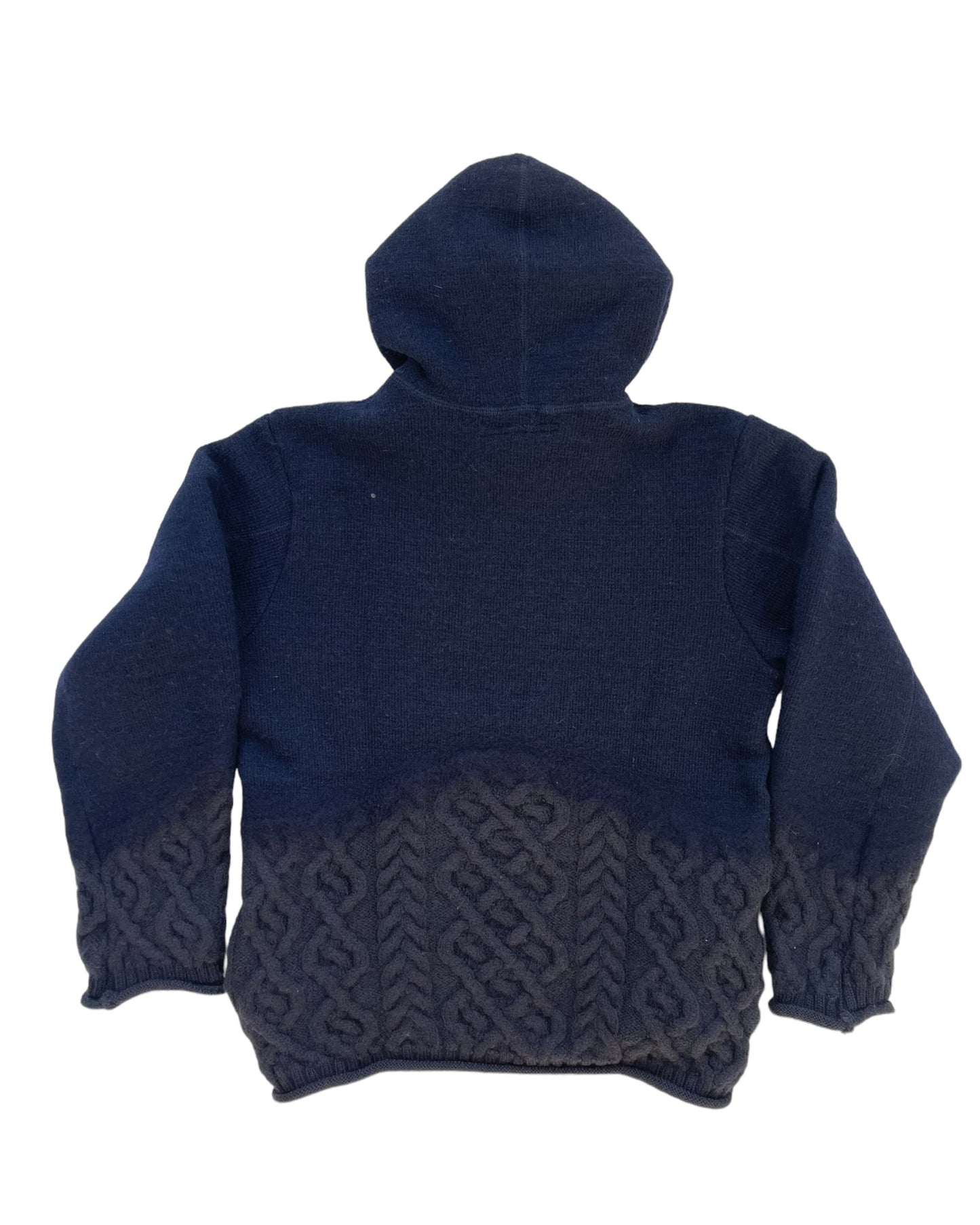 Talking About The Abstraction Gradient Texture Hybrid Hair Cable Knit Hoodie