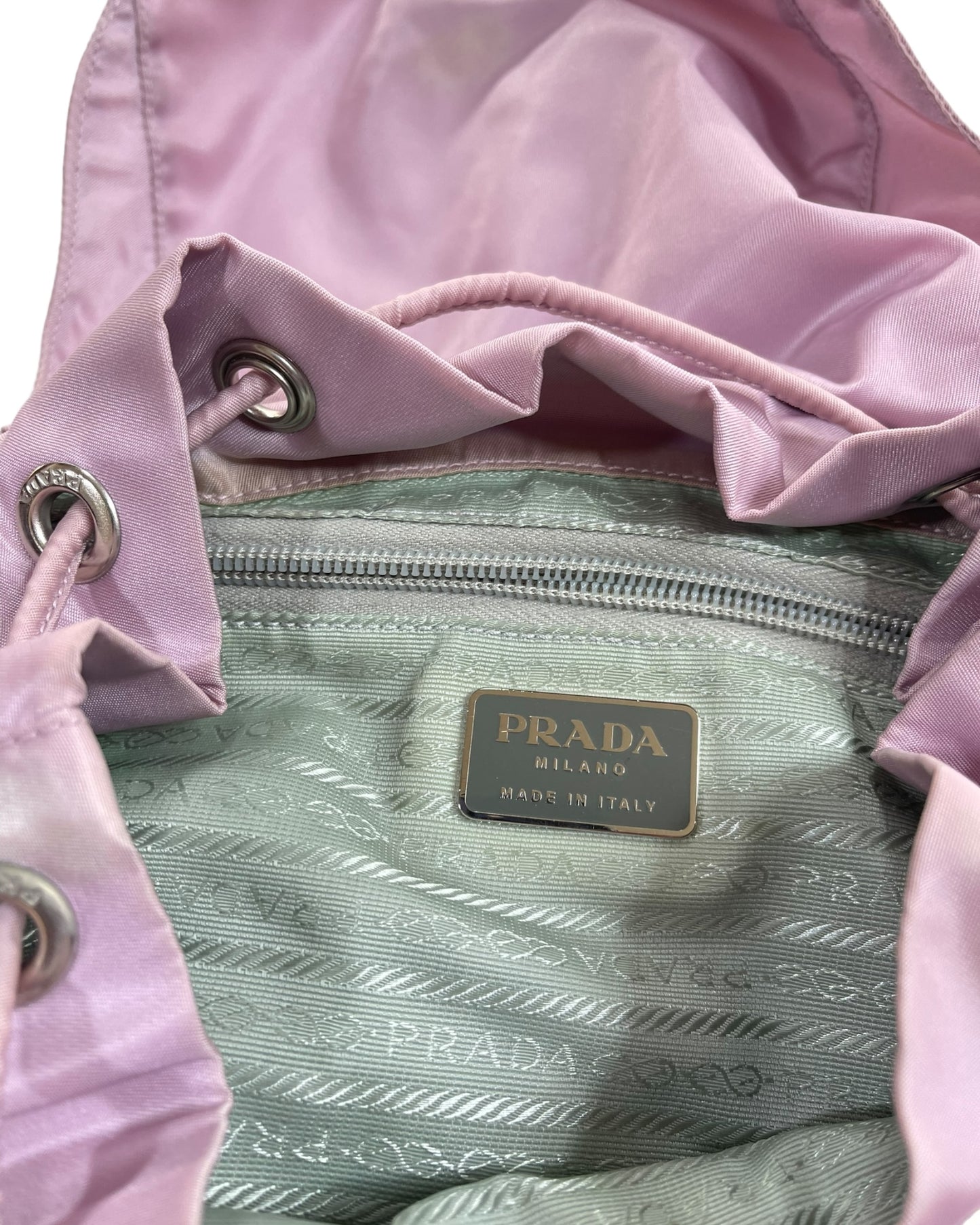 Vintage Prada Tessuto Nylon Cargo Backpack w/ leather straps