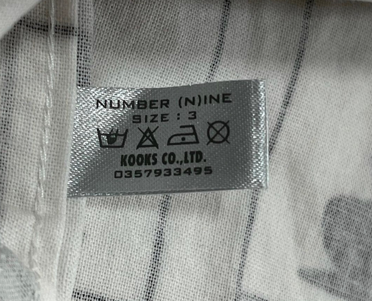 SS2002 Number (N)ine “The Modern Age” Middle Finger Comic Strip Button Shirt