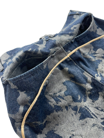 Beauty:Beast 00s Satin Trim Abstract Paint Denim