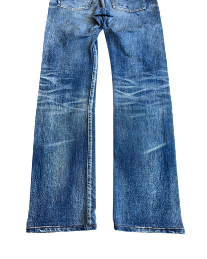 Dior Homme SS11 Ink Me Paint Splatter Blue Washed Denim Jeans