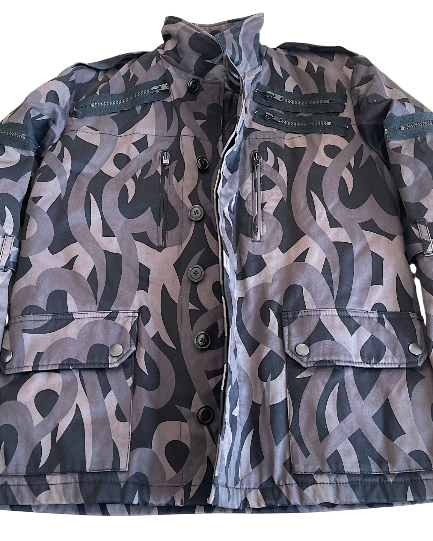 Number (N)ine AW2004 "Give Peace A Chance" Tribal Heart Camo Down Jacket