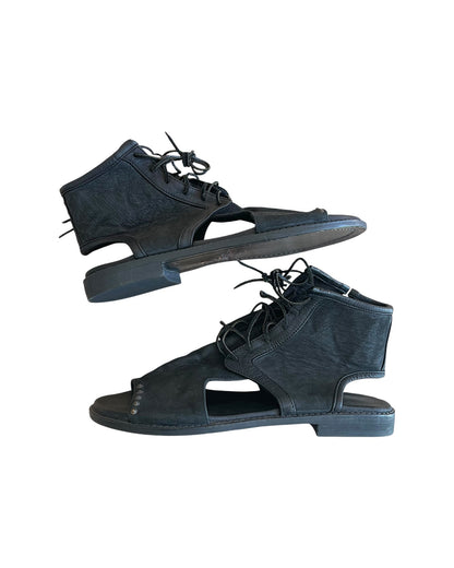 14th Addiction Studded Spike Leather Ankle Sandals
