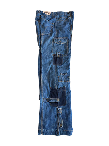Dolce & Gabbana SS03 Full Length Zipper Cargo Denim