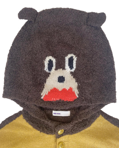 Né-Net Bear Face Hood Knit Cardigan