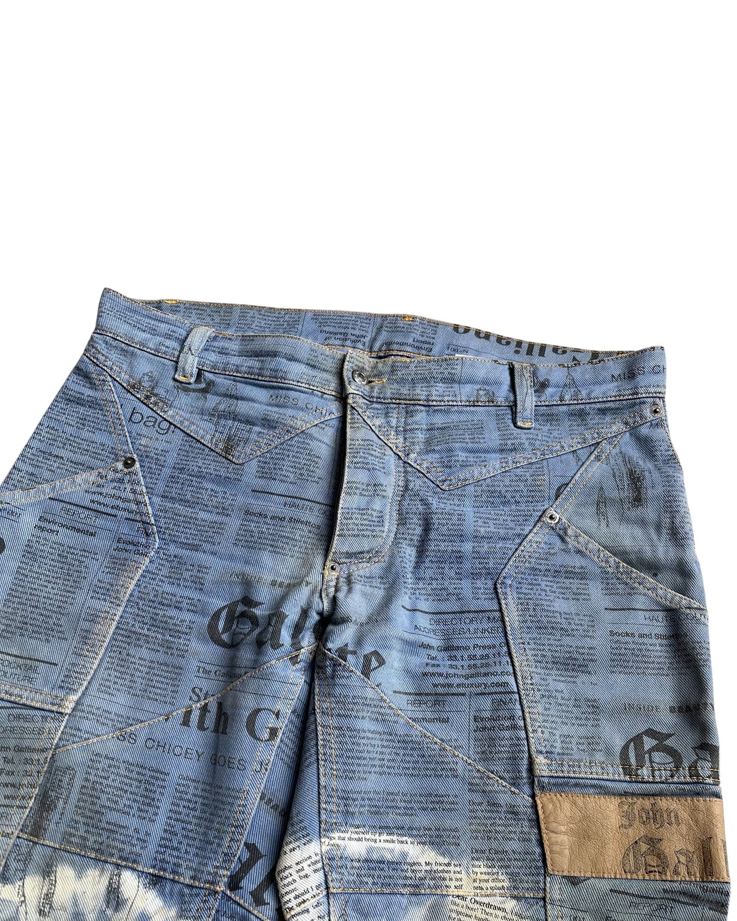 John Galliano SS2006 Star Panel Gazette J-Cut Denim Jeans