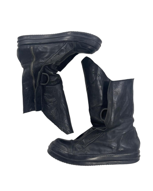 Rick Owens AW2012 “Mountain” D-Ring Laceless Leather Ramones Boots