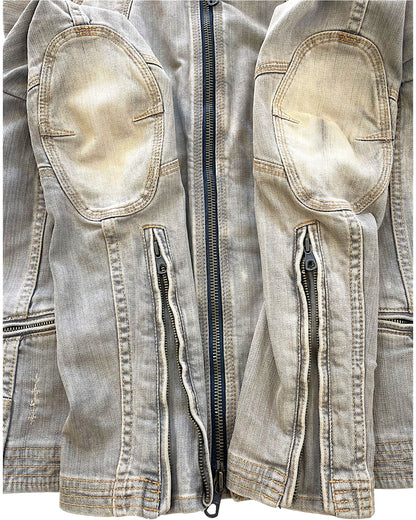 GOA Sand Wash Denim Biker Jacket