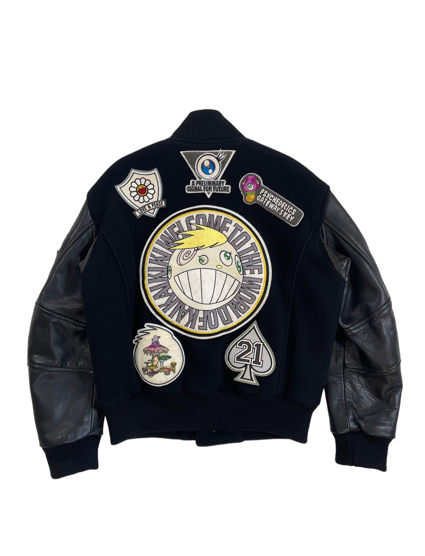 FW1999/2000 ISSEY MIYAKE MEN × Takashi Murakami 1-of-50 'KAI KAI KI KI' Patch Emblems Varsity Jacket